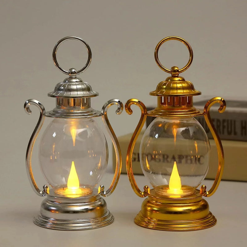 Lâmpada LED Lampião Decorativa – Enfeite Transparente para Festas, Eventos e Casa | Preto ou Dourado