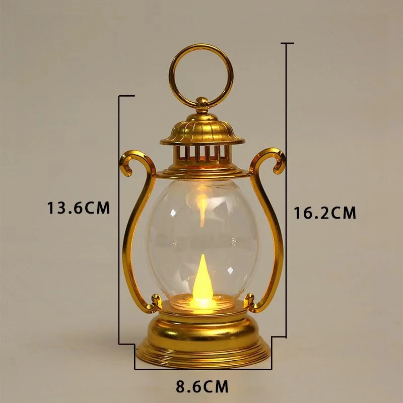 Lâmpada LED Lampião Decorativa – Enfeite Transparente para Festas, Eventos e Casa | Preto ou Dourado