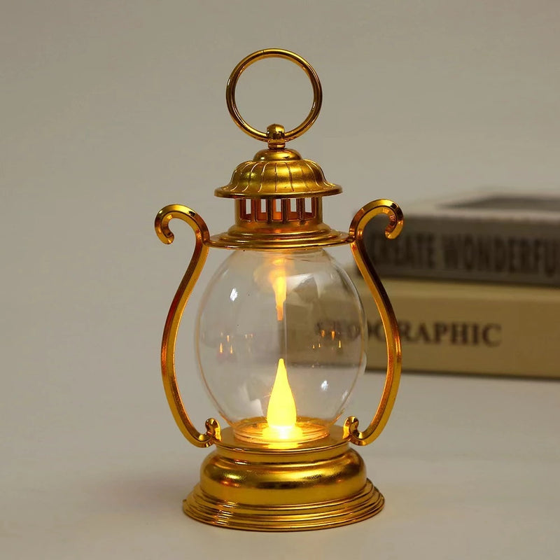 Lâmpada LED Lampião Decorativa – Enfeite Transparente para Festas, Eventos e Casa | Preto ou Dourado