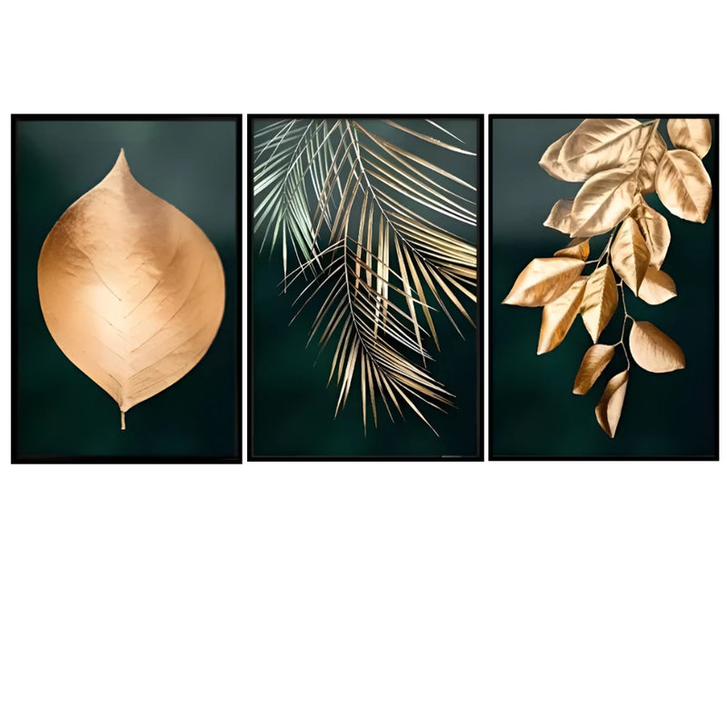 Kit 3 Quadros Decorativos Flores – Conjunto Triplo para Sala ou Escritório 60x40