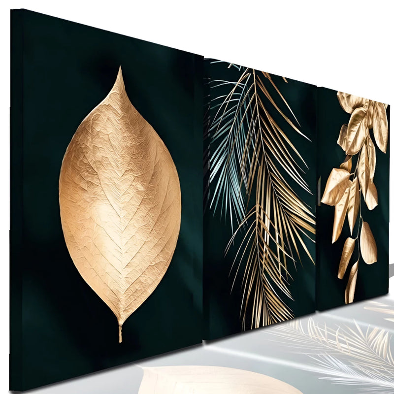 Kit 3 Quadros Decorativos Flores – Conjunto Triplo para Sala ou Escritório 60x40