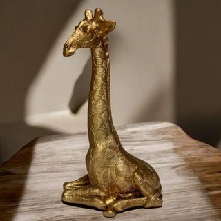 Estátua de Girafa Decorativa de Luxo – Enfeite de Gesso para Sala e Quarto 21cm