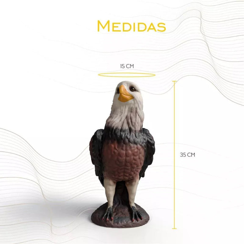 Estátua de Gavião Águia em Gesso – Decorativa e Espanta Pombos para Jardim e Casa