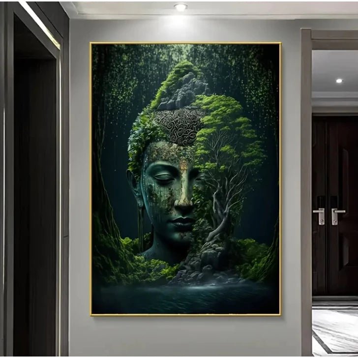 Quadro Decorativo Buda – Harmonia, Natureza e Meditação | Arte Grande 110x80cm para Sala e Quarto