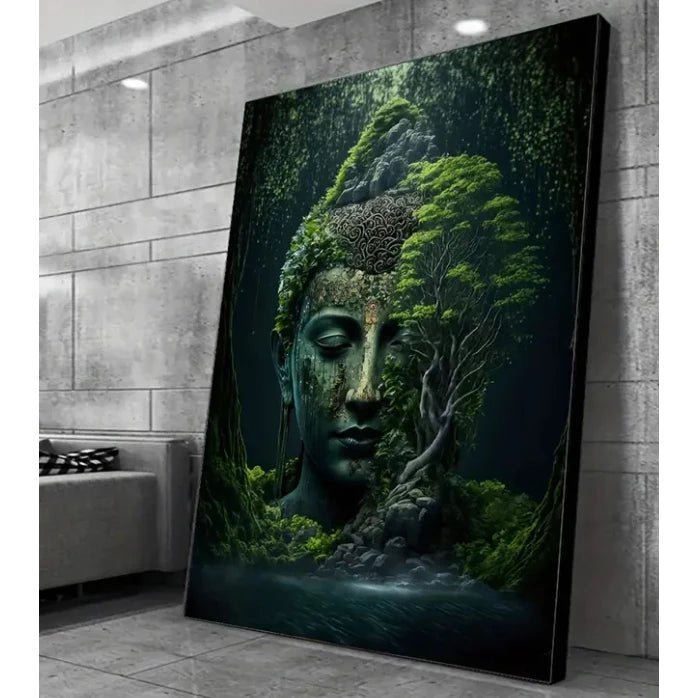 Quadro Decorativo Buda – Harmonia, Natureza e Meditação | Arte Grande 110x80cm para Sala e Quarto