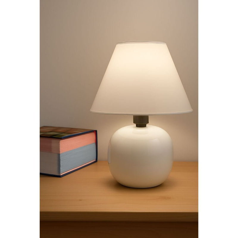 Abajur de Cerâmica com Cúpula para Quarto ou Sala – Bivolt, Artesanal e Decorativo