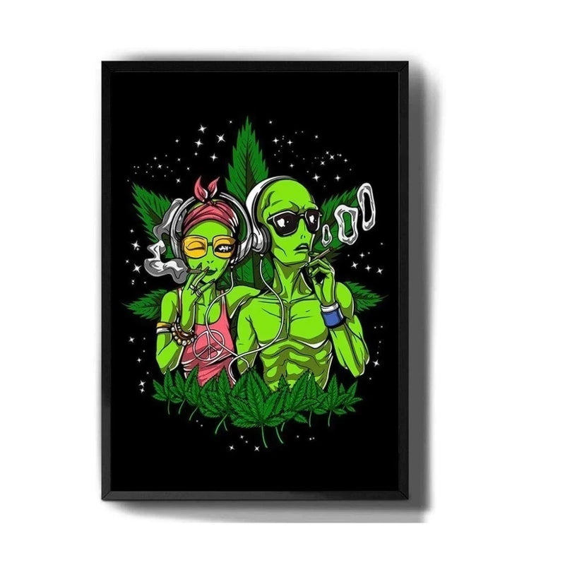 Quadro Decorativo Good Vibes – Arte Cannabis/Erva de Maconha | Estilo Moderno 30x20cm para Sala, Quarto e Escritório