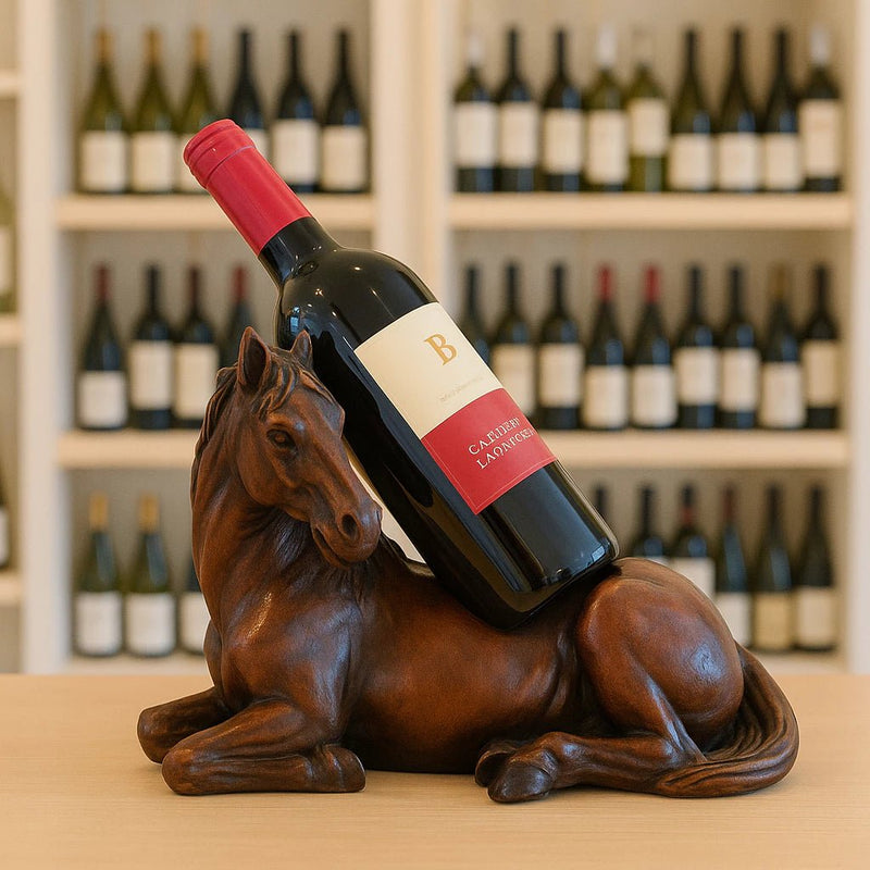 Suporte para Vinhos Cavalo Country – Decoração Rústica e Elegante para Adega e Cozinha