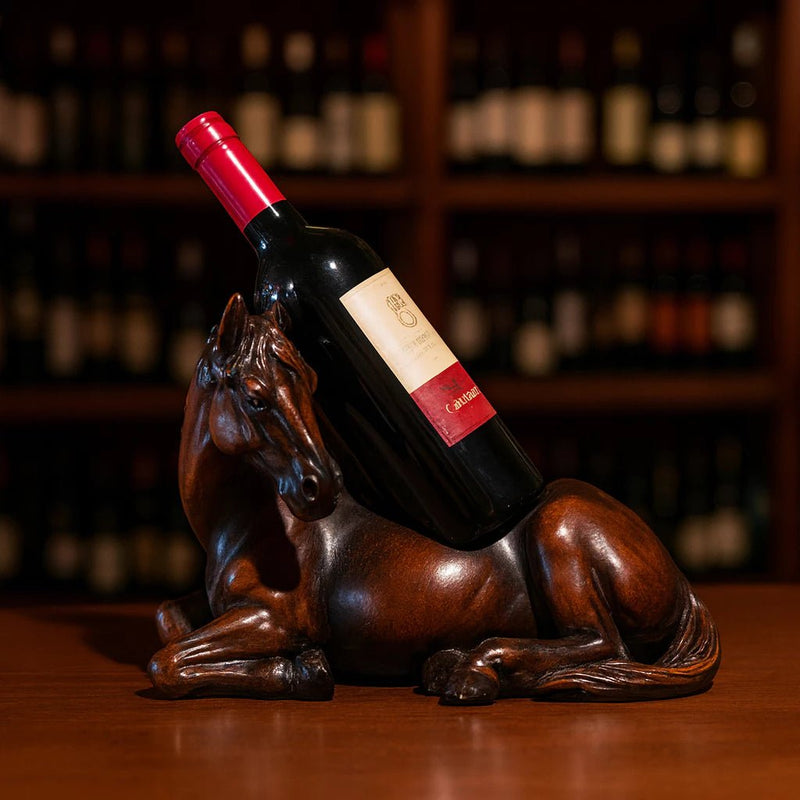 Suporte para Vinhos Cavalo Country – Decoração Rústica e Elegante para Adega e Cozinha