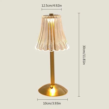 Luminária de Mesa Saia Seda com LED Touch – 3 Cores Bivolt